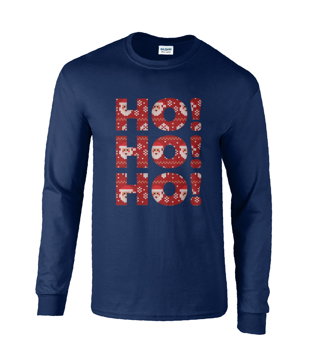 Long Sleeve T shirt - Christmas "Ho! Ho! Ho!"