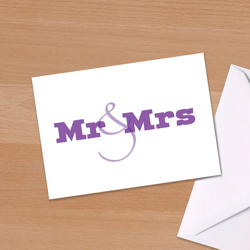 Mr and Mrs card, Wedding congratulations card, Wedding card, Newly Wed, Typography, Happy Couple, New married couple