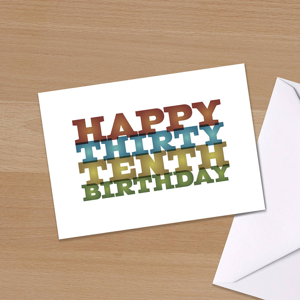 Funny 40th Birthday Card "Thirty Tenth", Big 4-0, Fortieth birthday, Funny Fortieth, thirty tenth, forty, Milestone Birthday, Typographical