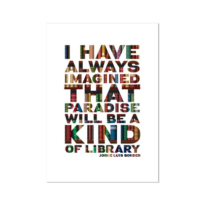 Paradise Library - Book Quote Print