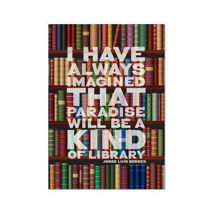 Paradise Library - Book Quote Print