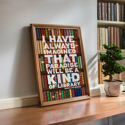 Paradise Library - Book Quote Print