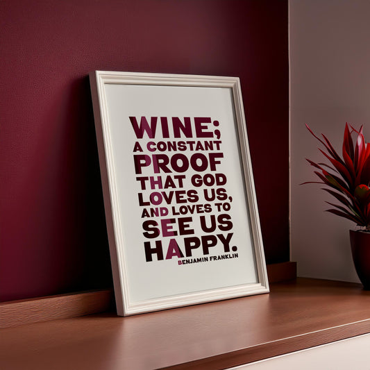 Red Wine Quote Print