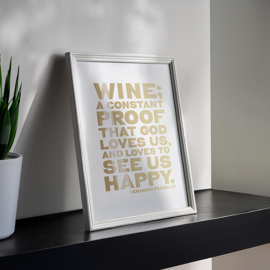 White Wine Quote Print