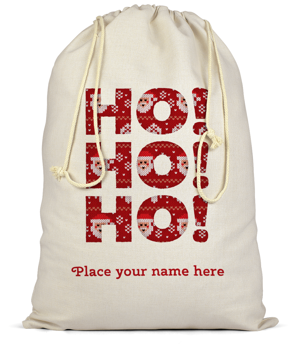 Personalised Christmas Present Sack Ho! Ho! Ho!