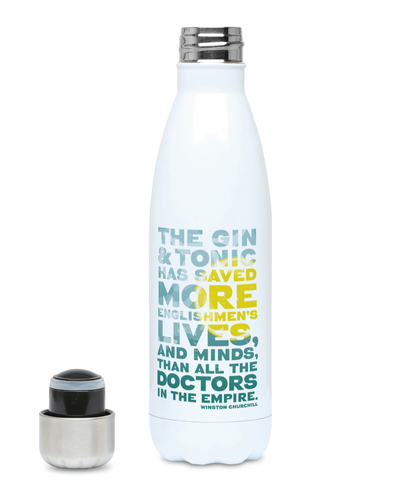 500ml Water Bottle - The gin and tonic has saved more Englishmen's lives