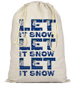 Premium Cotton Christmas Sack - Let it snow! Xmas Knitwear Pattern