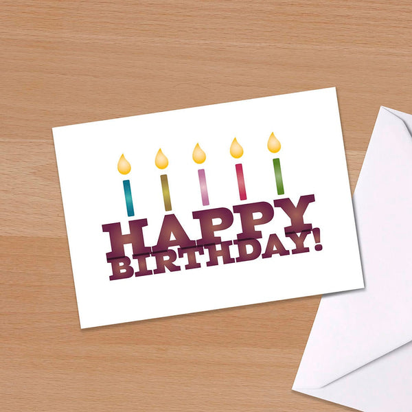 A great Happy Birthday card with cake! Typographical Birthday Card, Greetings Card for Mum, Card for Dad, Card for Friend, Card for wife