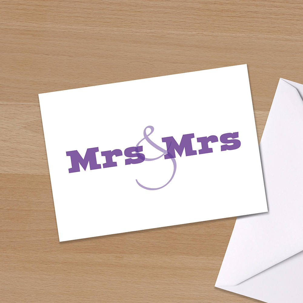 Mrs and Mrs card, Wedding congratulations card, Wedding card, Newly Wed, Happy Couple, New married couple, Gay Wedding, Lesbian wedding