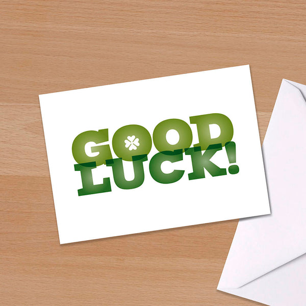 Good Luck Card, New Job card, Encouragement card, Lucky Four Leaf Clover, Funny, Driving Test, Exams, Travels, Good Luck, Greeting Card