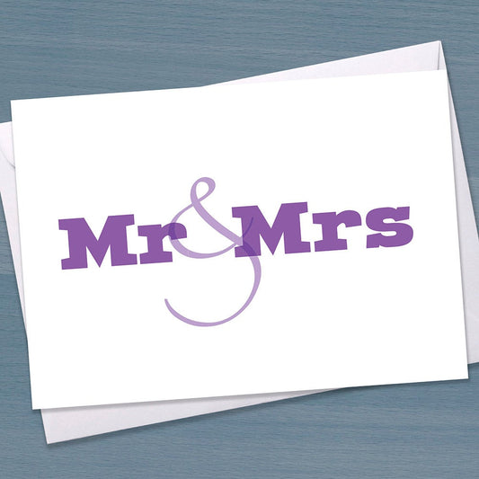 Mr and Mrs card, Wedding congratulations card, Wedding card, Newly Wed, Typography, Happy Couple, New married couple