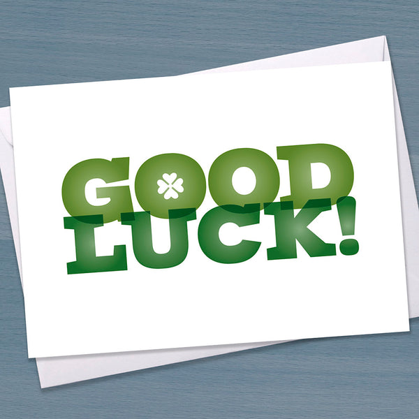Good Luck Card, New Job card, Encouragement card, Lucky Four Leaf Clover, Funny, Driving Test, Exams, Travels, Good Luck, Greeting Card