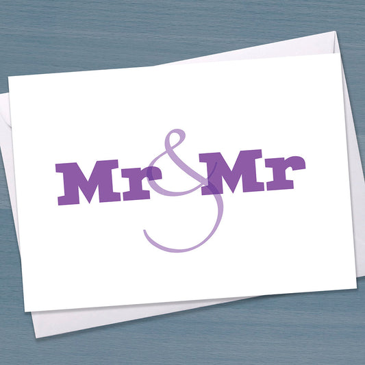 Gay wedding card for Mr and Mr to say Wedding congratulations
