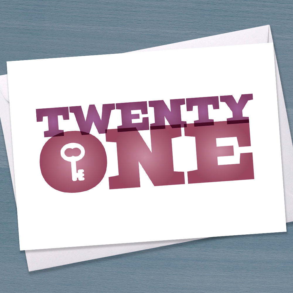 21st Birthday card - "Twenty One"