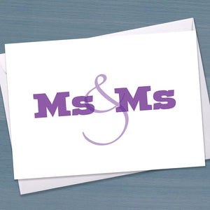 Ms and Ms card, Wedding congratulations card, Wedding card, Newly Wed, Happy Couple, New married couple, Gay Wedding, Lesbian wedding