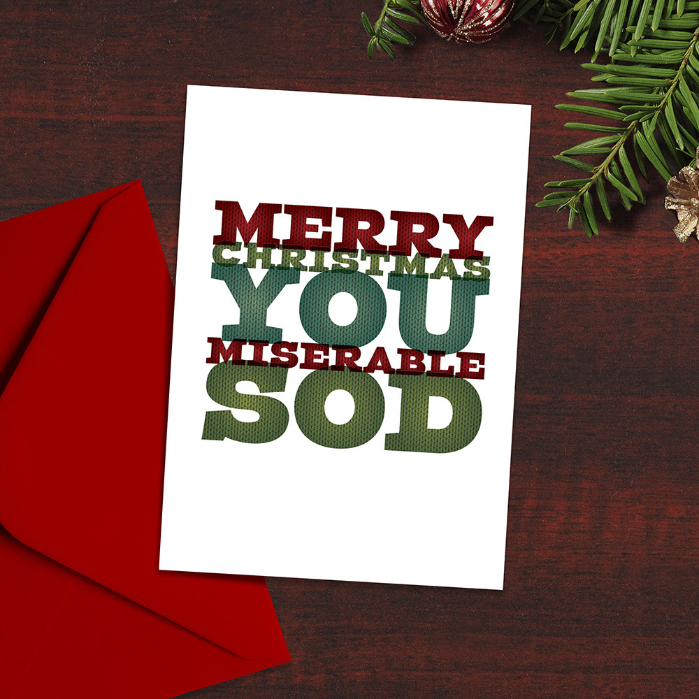 Set of any 5 Christmas Cards - Tipsy Animals in the Christmas Spirit, Christmas Jumper, Christmas Quotes or family and friends