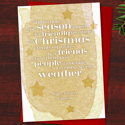 Set of 6 Literary Quote Christmas Cards - Perfect for book lovers, includes festvive quotes from Little Women, Emma, Pickwick Papers