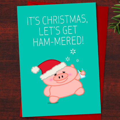 Set of 5 Funny Animal Christmas Cards - Our Tipsy Animals in the Christmas Spirit cards as a set including Panda, Tiger, Lion, Pig and Bear.