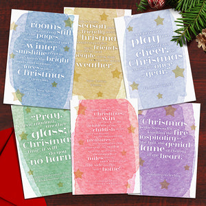 Set of 6 Literary Quote Christmas Cards - Perfect for book lovers, includes festvive quotes from Little Women, Emma, Pickwick Papers