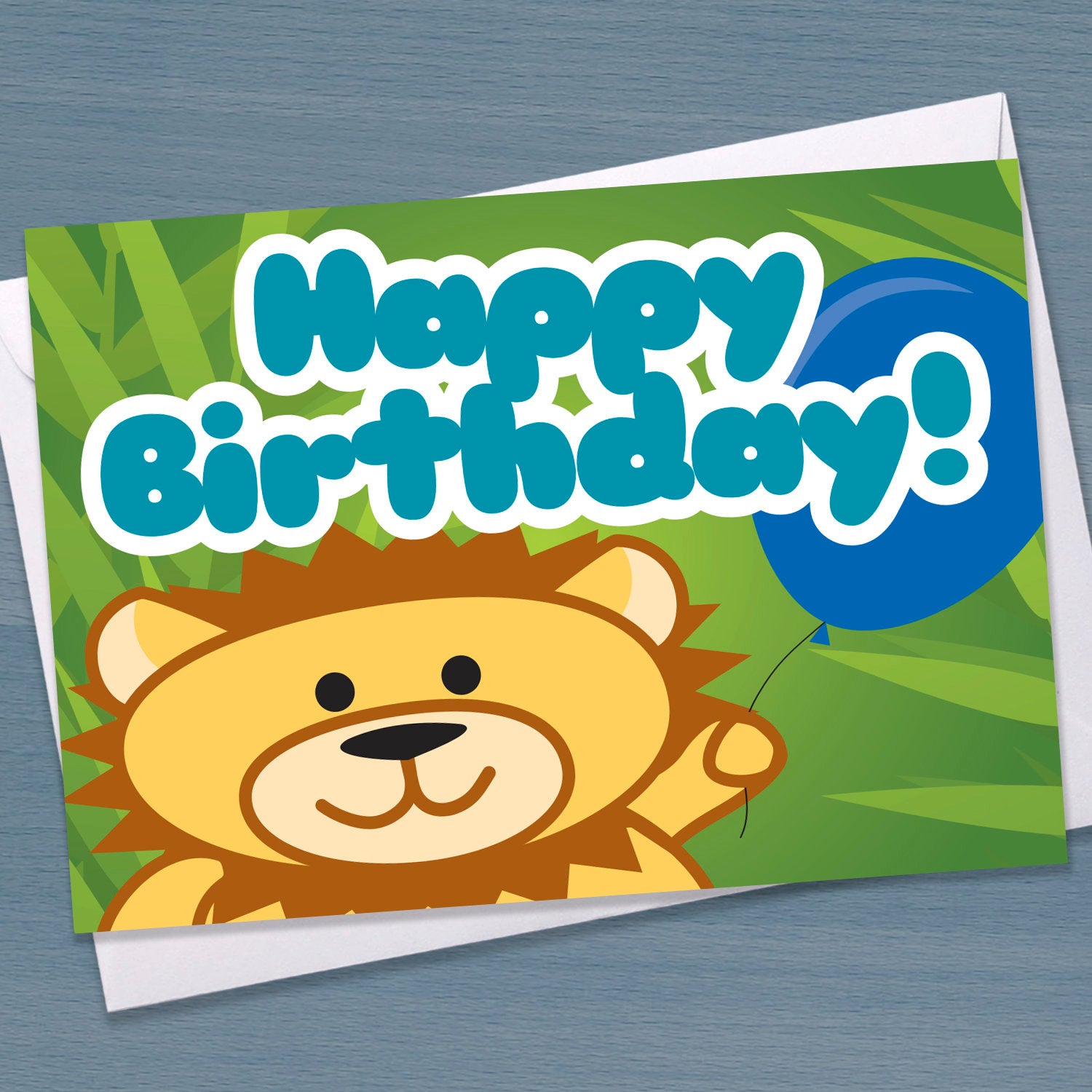Lion Birthday card, Happy Birthday, Kids, Children, Grandson, Granddaughter, 1st birthday, 2nd Birthday, 3rd Birthday