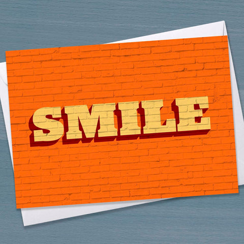 Happy card - "Smile", Perfect card to send to cheer someone up, Friend, Best friend, mate, street art